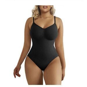 Shapewear Womens Black Bodysuit Thong Size S/M